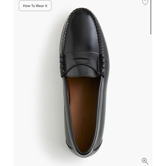 J. Crew Men\'s Penny Loafers Shoes Comfort Leather Round-Toe Black Size 10 NWOB main image 9